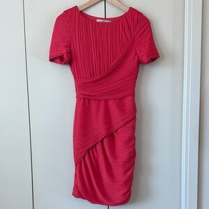 Halston Heritage | Red Ruched Cocktail Dress